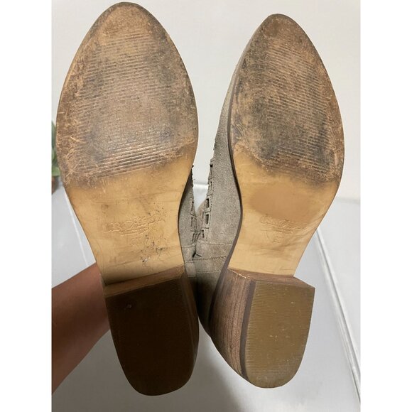 Crown Vintage Women's 6M Taupe Suede Cutout Ankle Booties - Picture 12 of 15